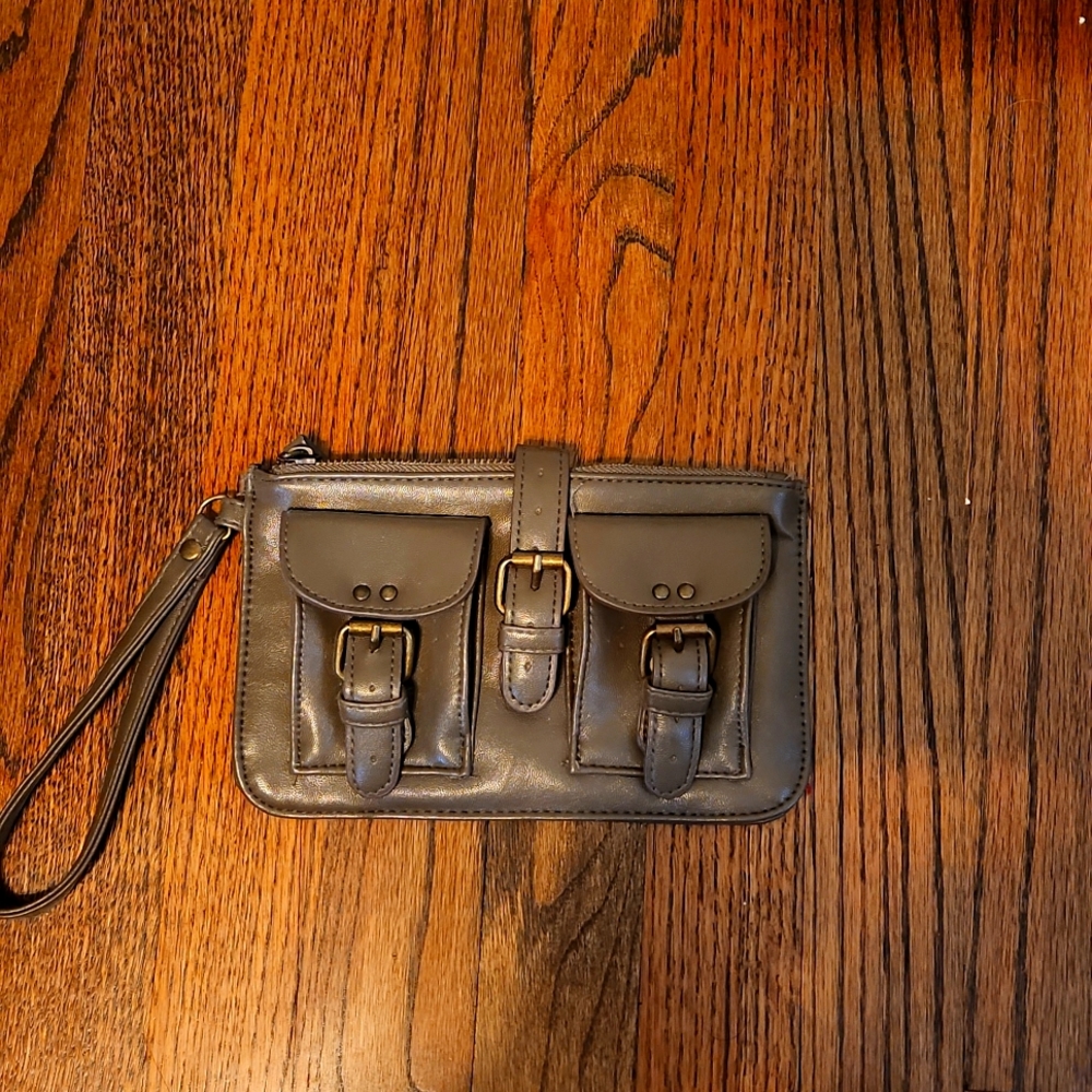 Wristlet, grey brown color